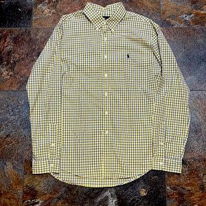 Ralph Lauren XL Yellow blue and white checkered button up